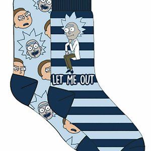 Rick and Morty 2 Pairs Men's Crew Printed Novelty Socks